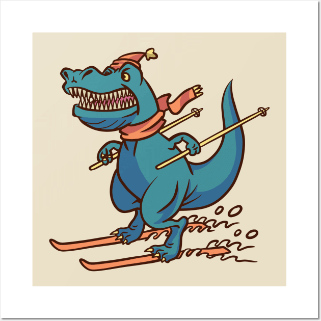 Ski Rex Wall Art by Hamster Design